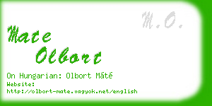 mate olbort business card